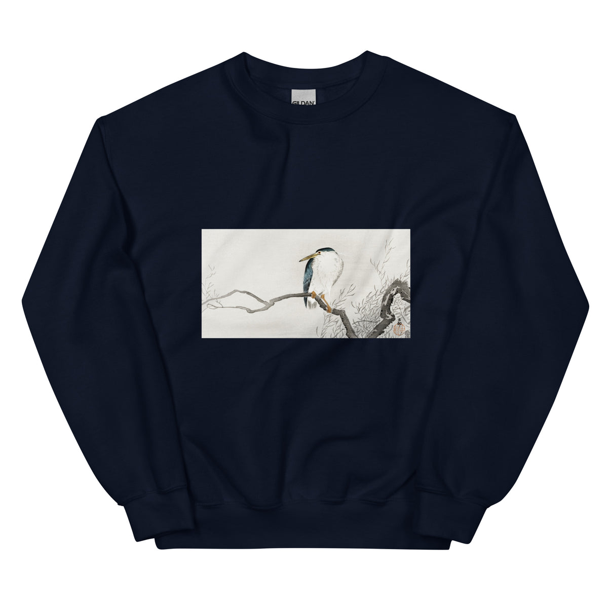 Navy Sweater Quack On Erratic Branch - Ohara Koson 1900 Essential