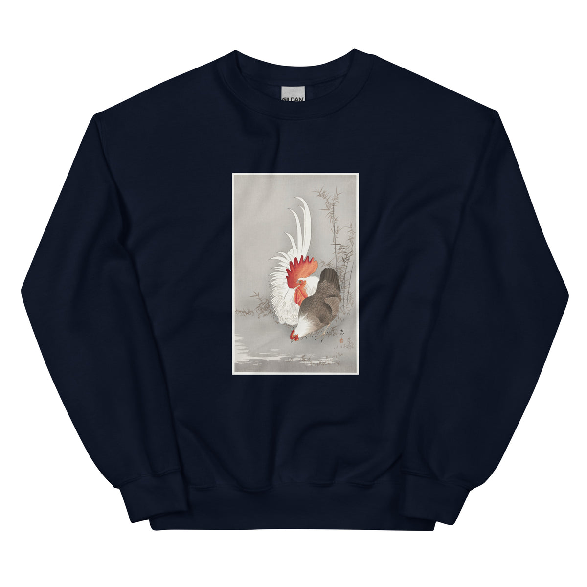 Navy Sweater Rooster And Chicken - Ohara Koson 1900 Essential