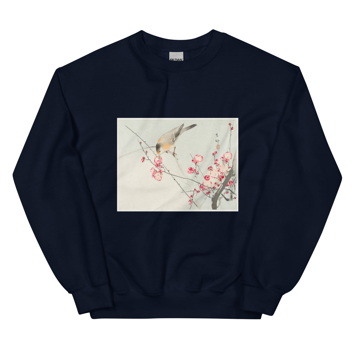 Navy Sweater Songbird On Blossom Branch - Ohara Koson 1900 Essential