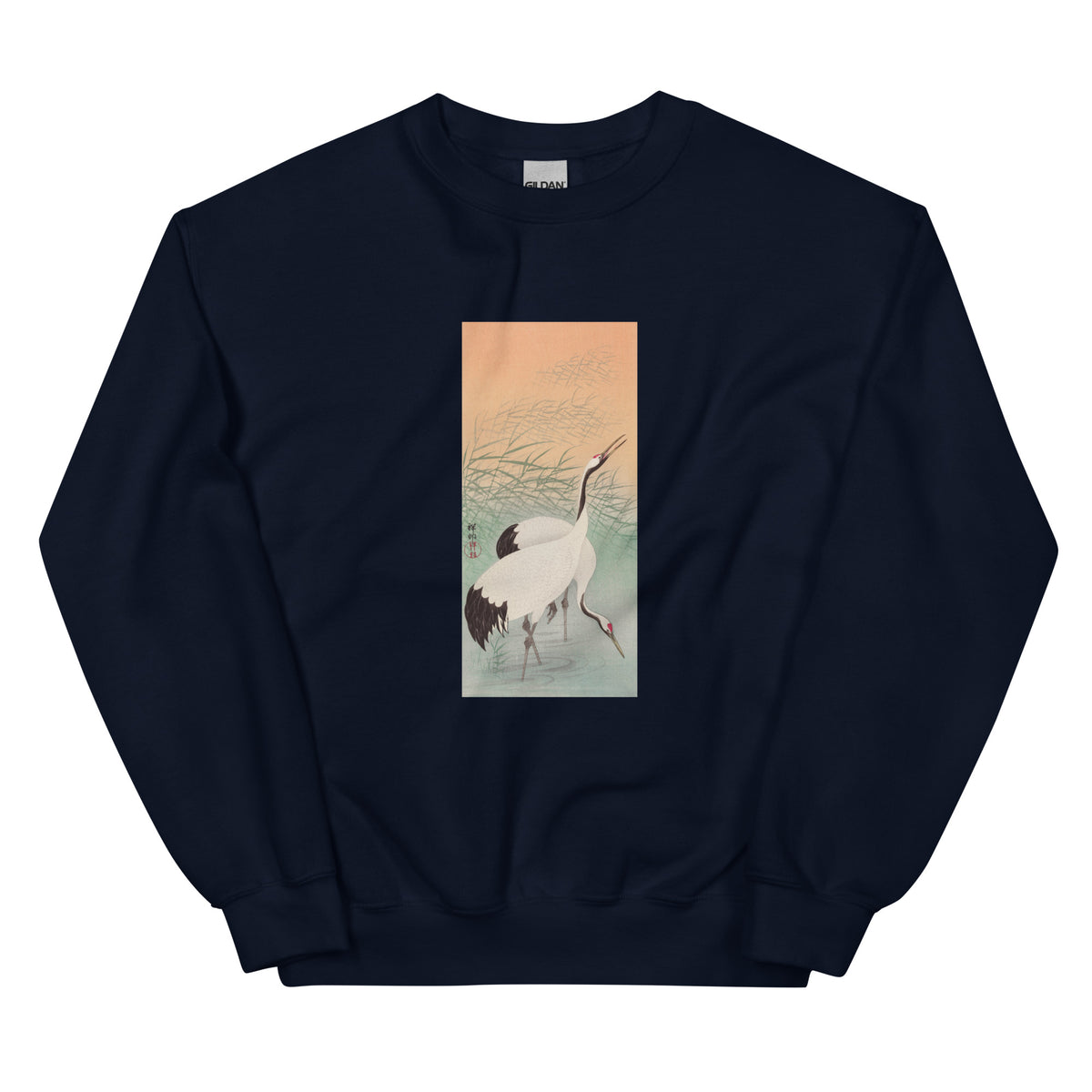 Navy Sweater Two Cranes - Ohara Koson 1925 Essential