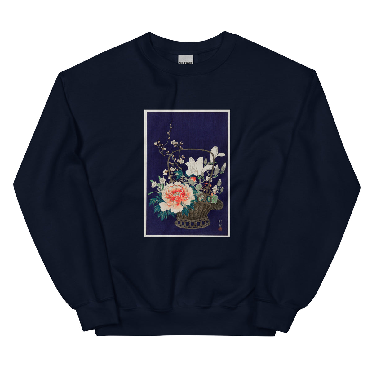 Navy Sweater Bamboo Flower Basket - Ohara Koson 1932 Essential