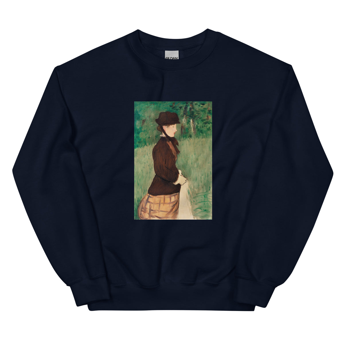 Navy Sweater Young Woman In A Garden Jeune Femme Dans Un Jardin Painting In High Resolution Essential