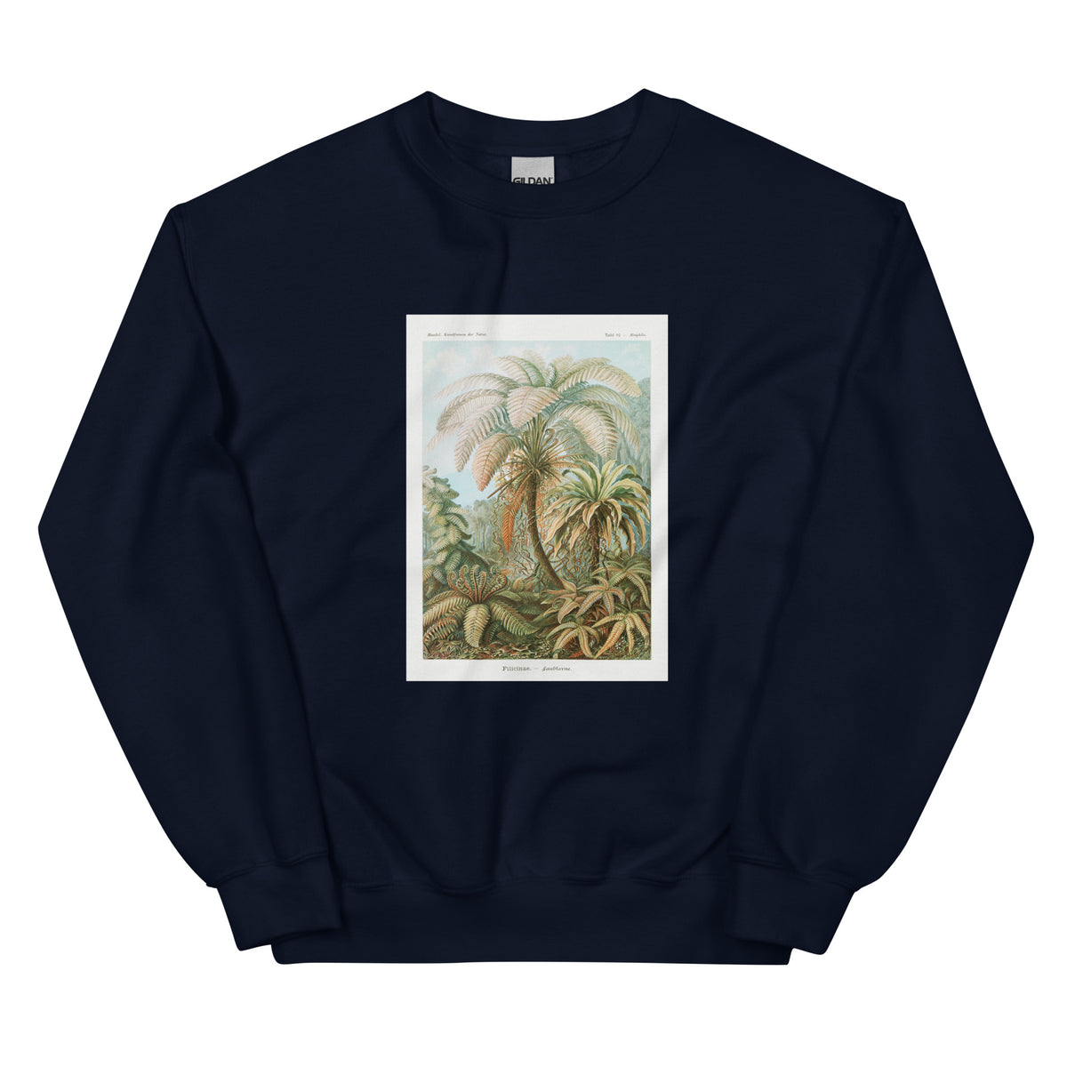 Navy Sweater Filicinae Laubfarne Essential