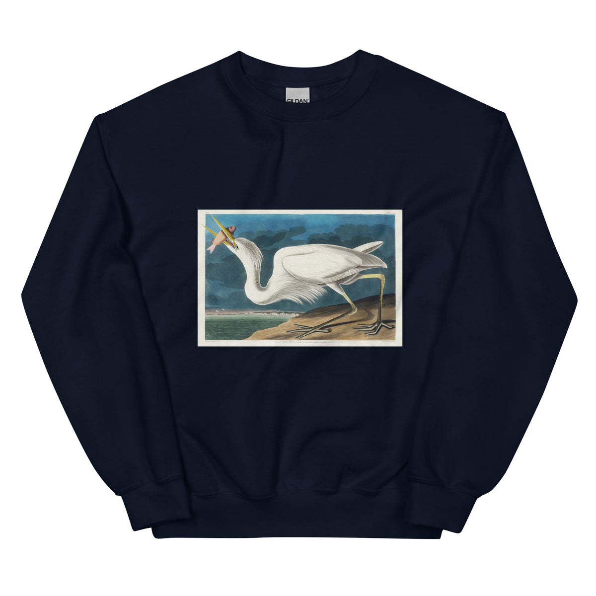 Navy Sweater Great White Heron Essential