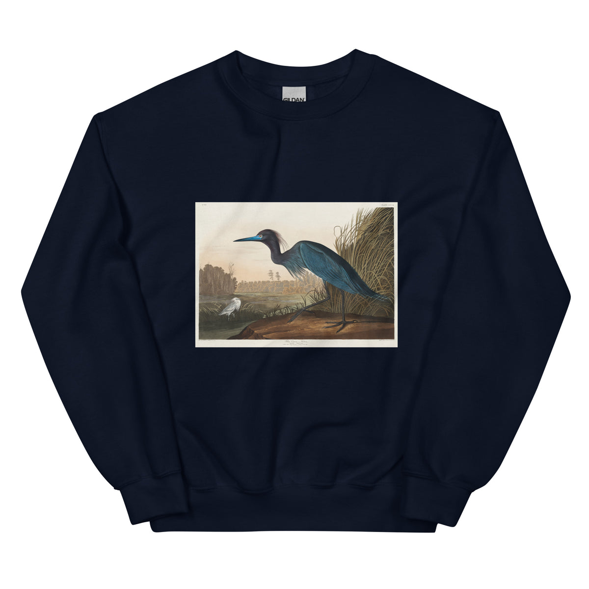 Navy Sweater Blue Crane Or Heron Essential