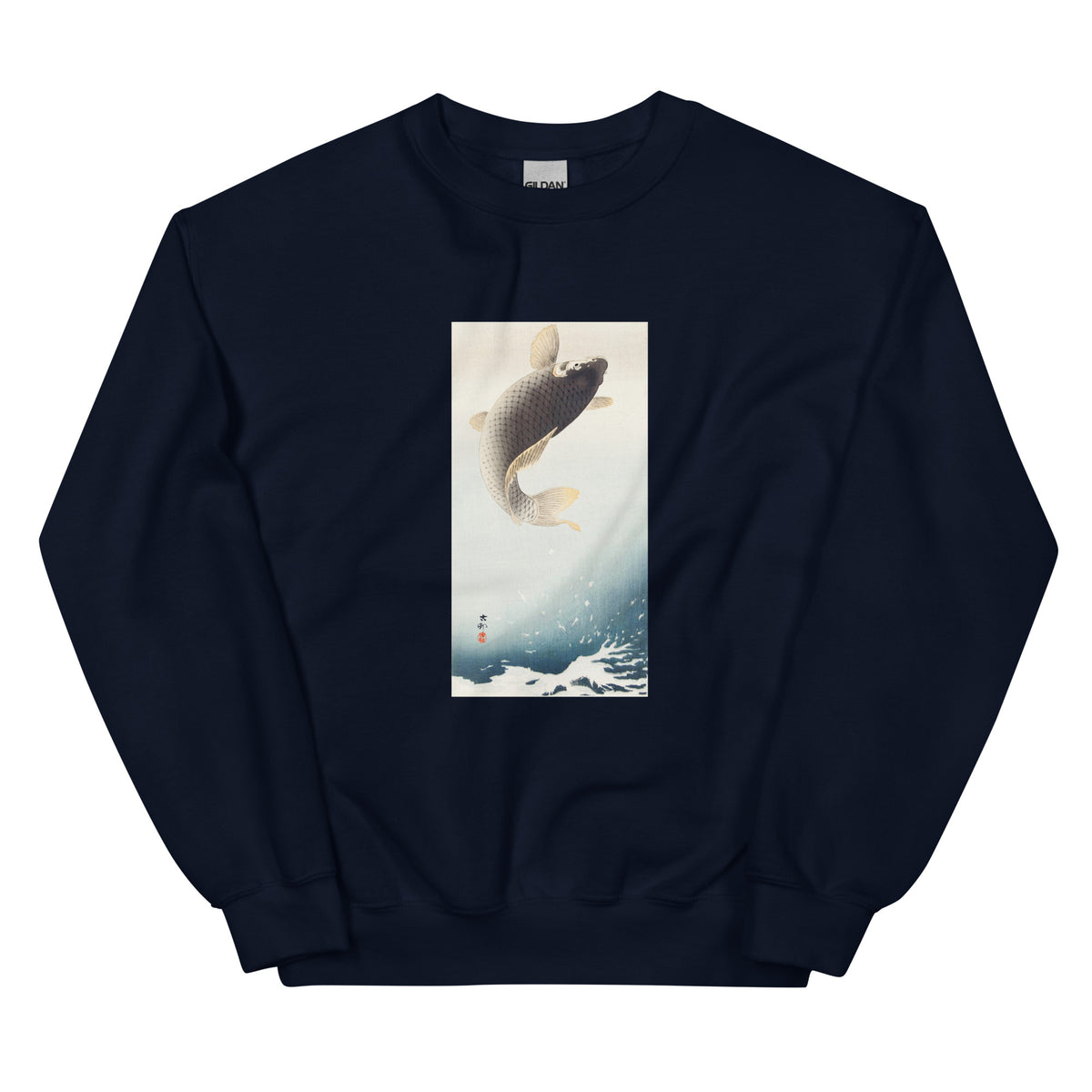 Navy Sweater A Jumping Carp - Ohara Koson 1900 Essential