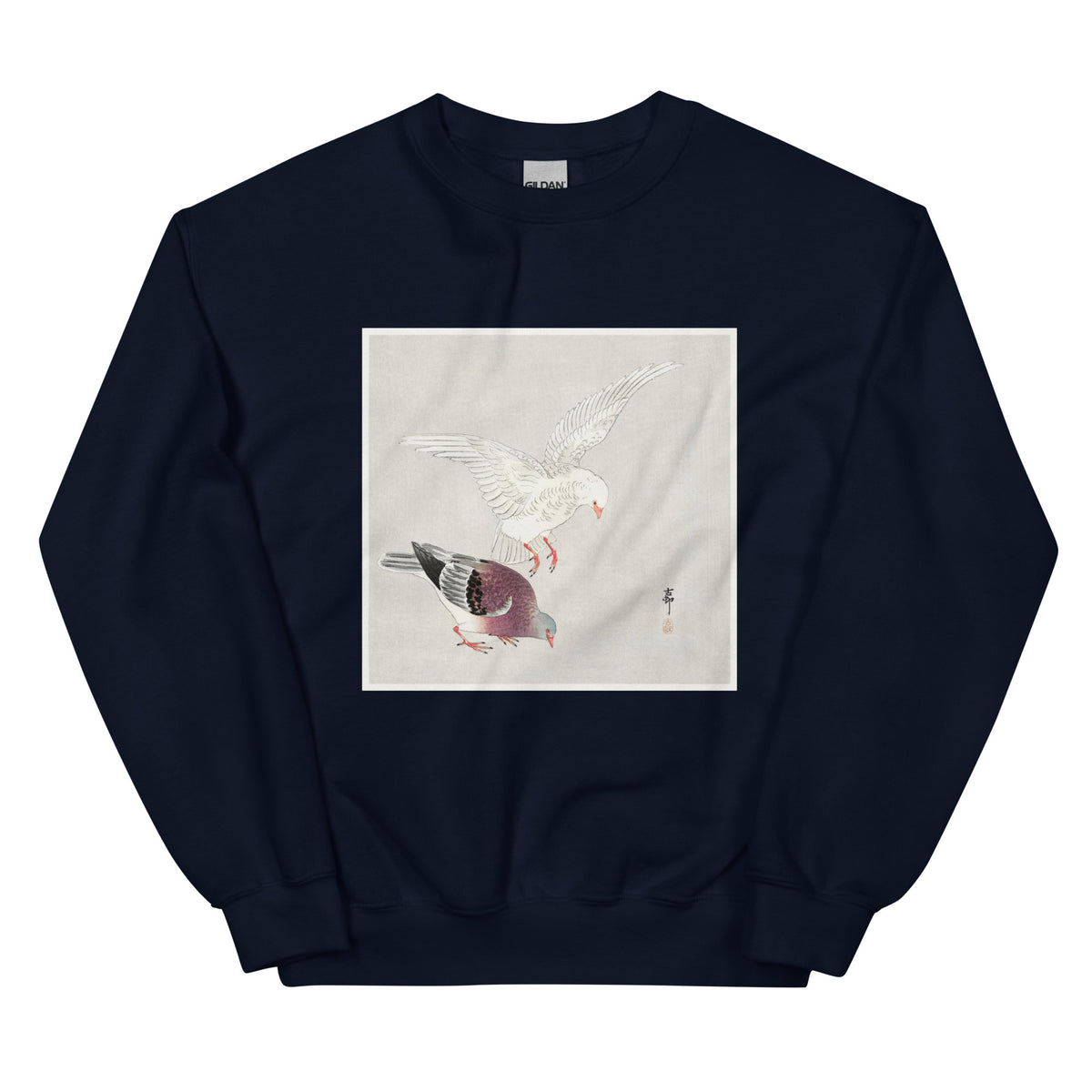 Navy Sweater Two Pigeons - Ohara Koson 1877 Essential