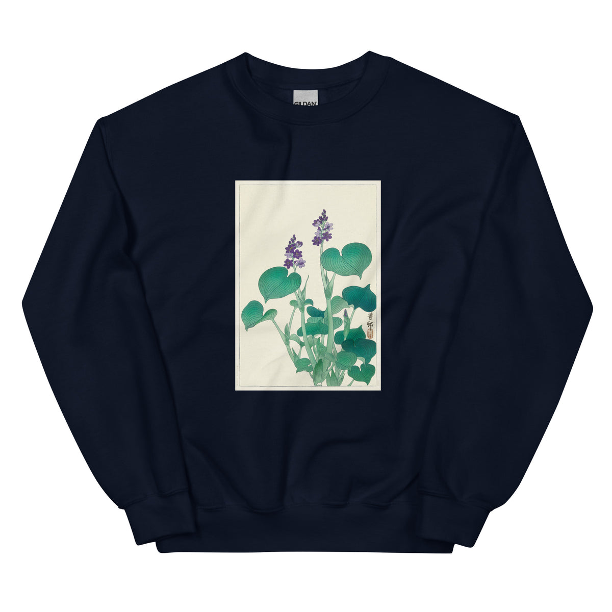 Navy Sweater Blooming Hosta - Ohara Koson 1920 Essential
