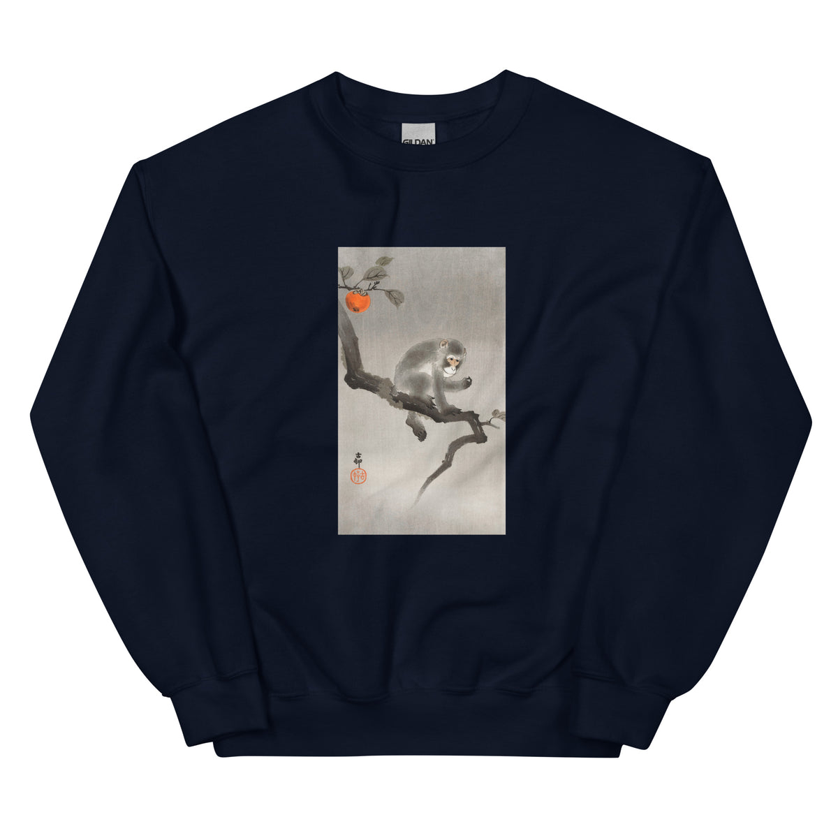 Navy Sweater Monkey In Cockatoo - Ohara Koson 1900 Essential