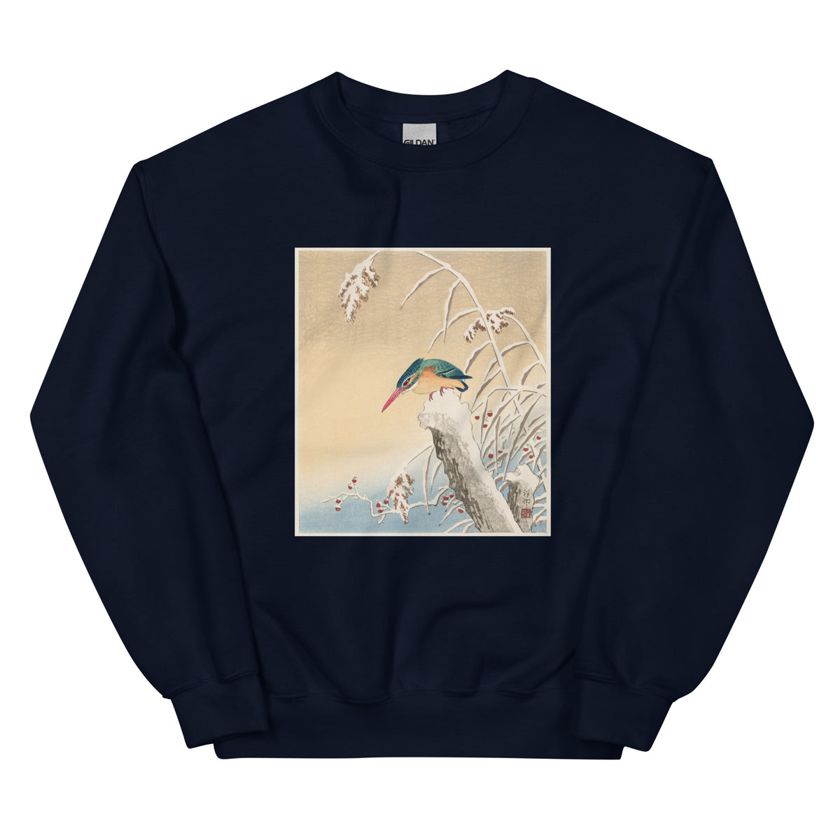 Navy Sweater Kingfisher In The Snow - Ohara Koson 1925 Essential