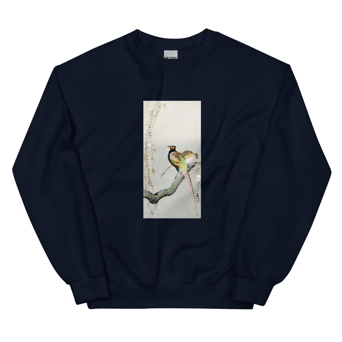 Navy Sweater Couple Pheasants And Cherry Blossom - Ohara Koson 1900 Essential