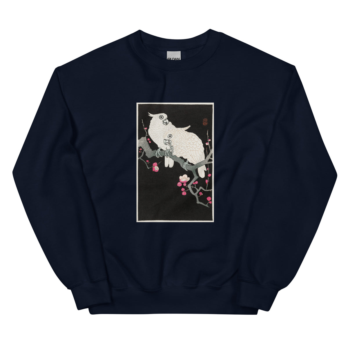Navy Sweater Two Cockatoo And Plum Blossom - Ohara Koson 1925 Essential