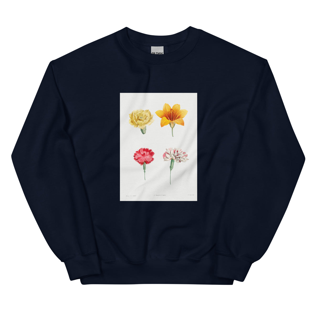 Navy Sweater Flower Set - Pierre-Joseph Redoute 1759 Essential