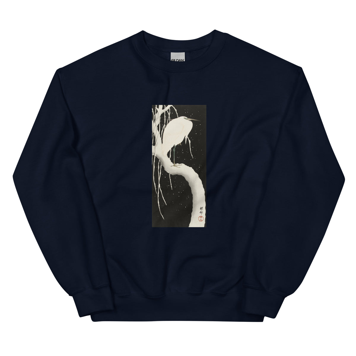 Navy Sweater Heron In Snow Essential