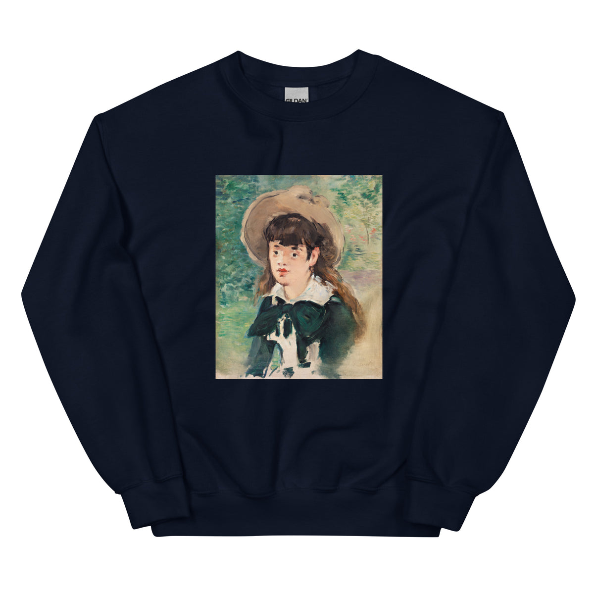Navy Sweater Young Girl On A Bench Fillette Sur Un Banc Painting In High Resolution Essential
