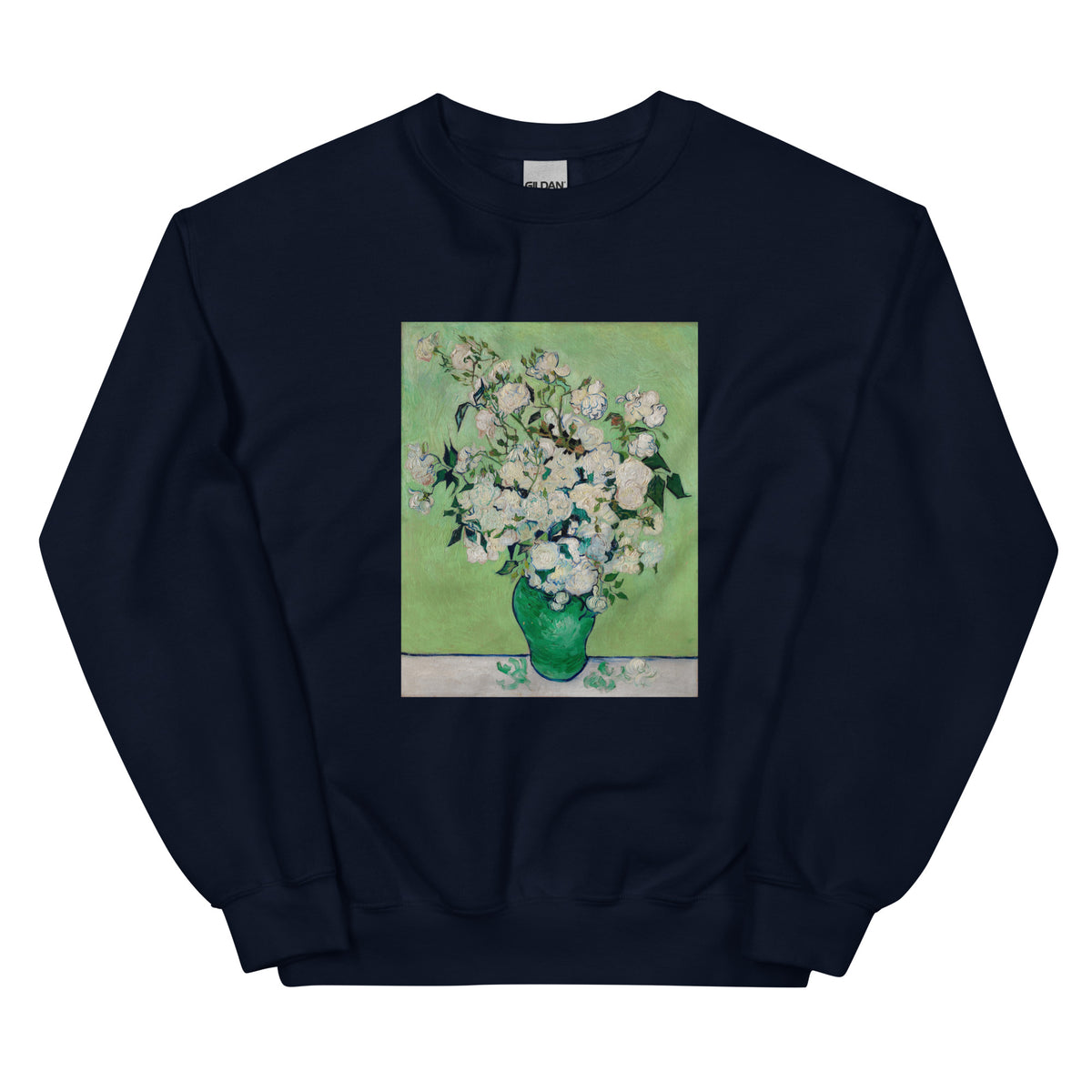 Navy Sweater Roses Van Gogh Met Essential