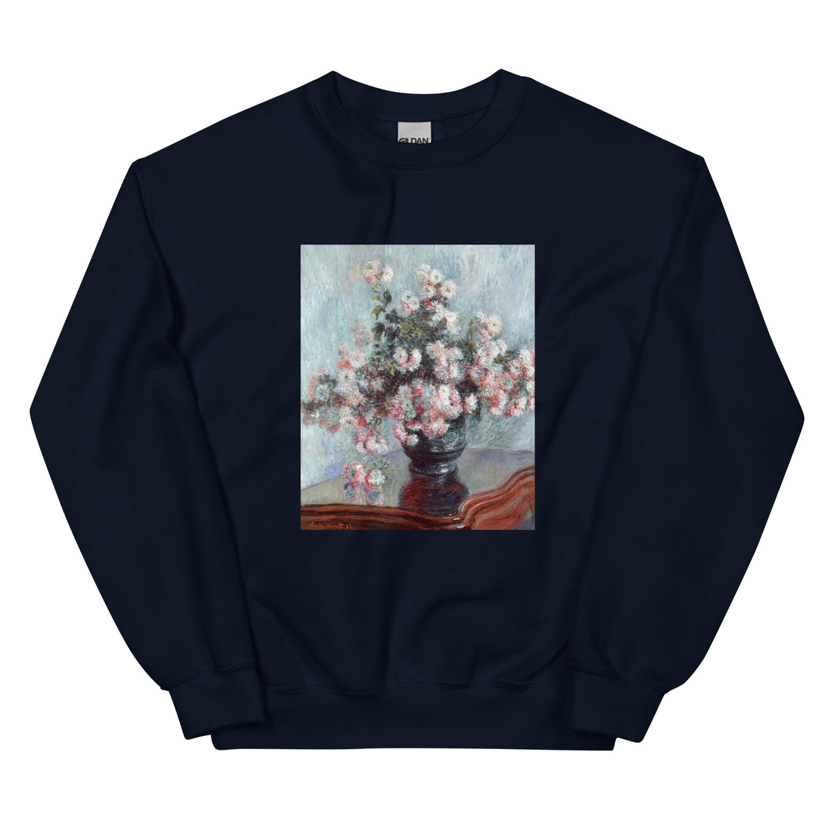 Navy Sweater Chrysanthemums Essential