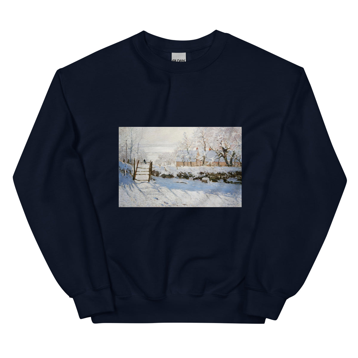 Navy Sweater Claude Monet S The Magpie Famous Painting Essential