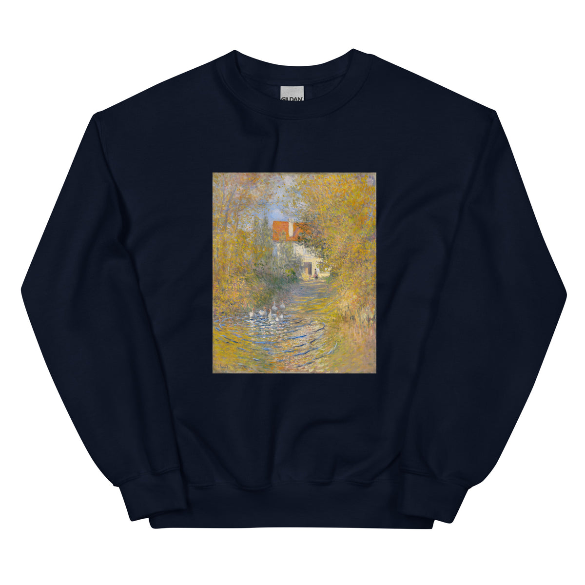 Navy Sweater Claude Monet S The Geese Famous Painting Essential