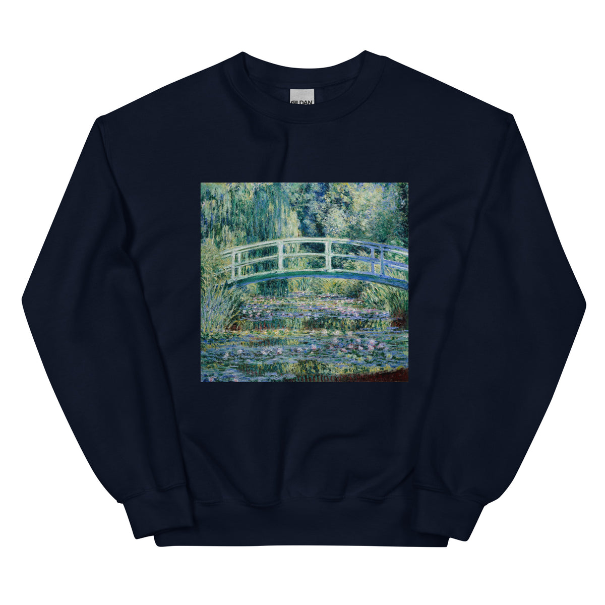 Navy Sweater Claude Monet S Water Lilies And Japanese Bridge Famous Painting Essential