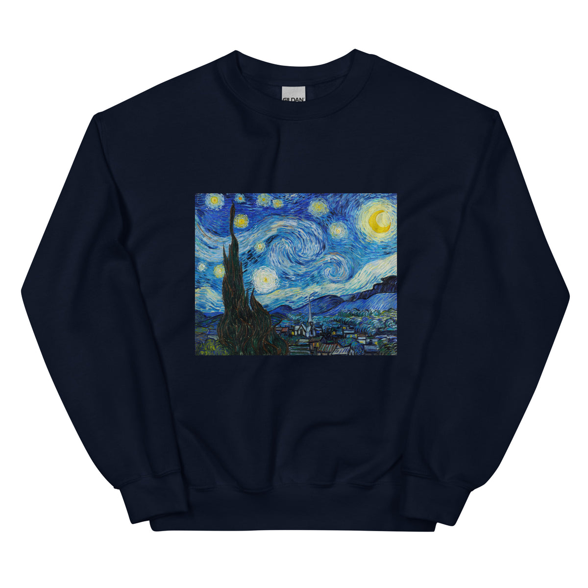 Navy Sweater Vincent Van Gogh S The Starry Night Famous Painting Essential