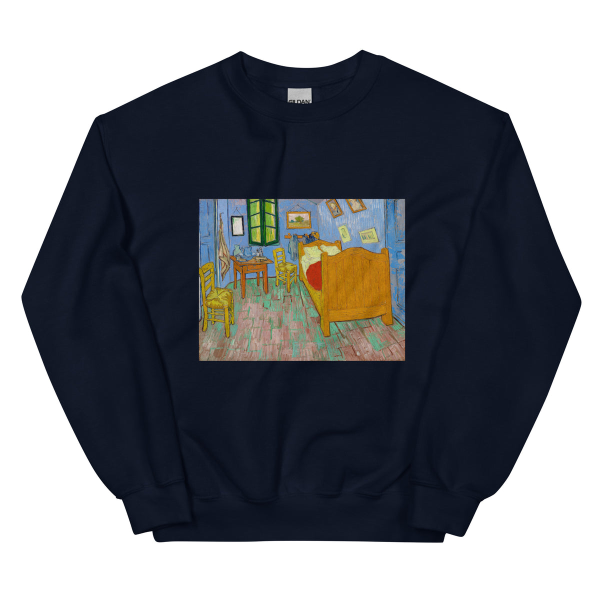 Navy Sweater Vincent Van Gogh S The Bedroom Famous Painting Essential