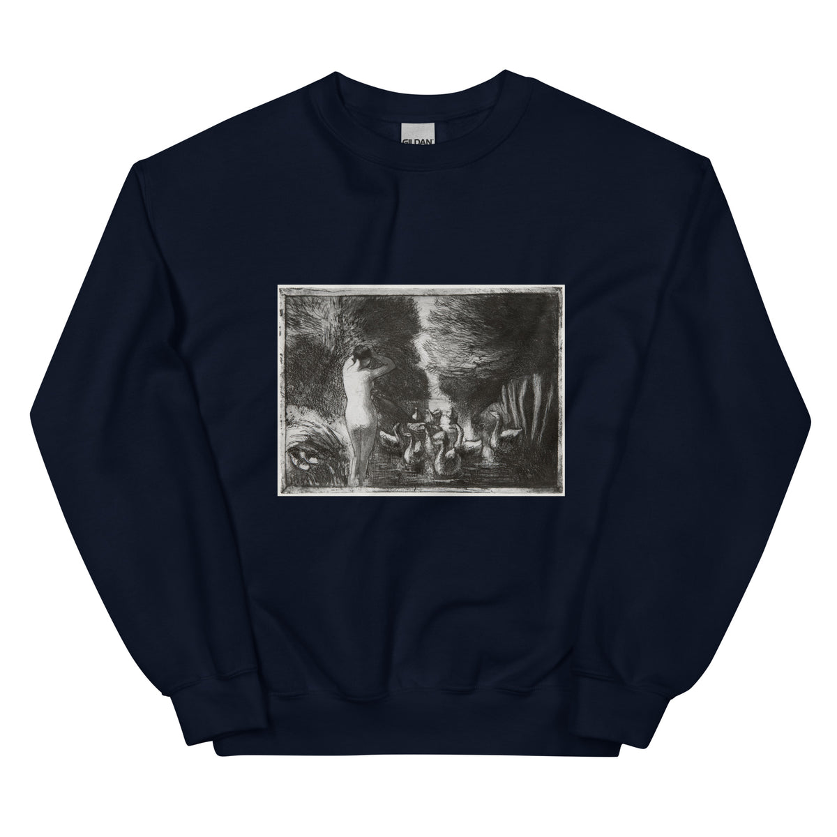Navy Sweater Bather With Geese Essential