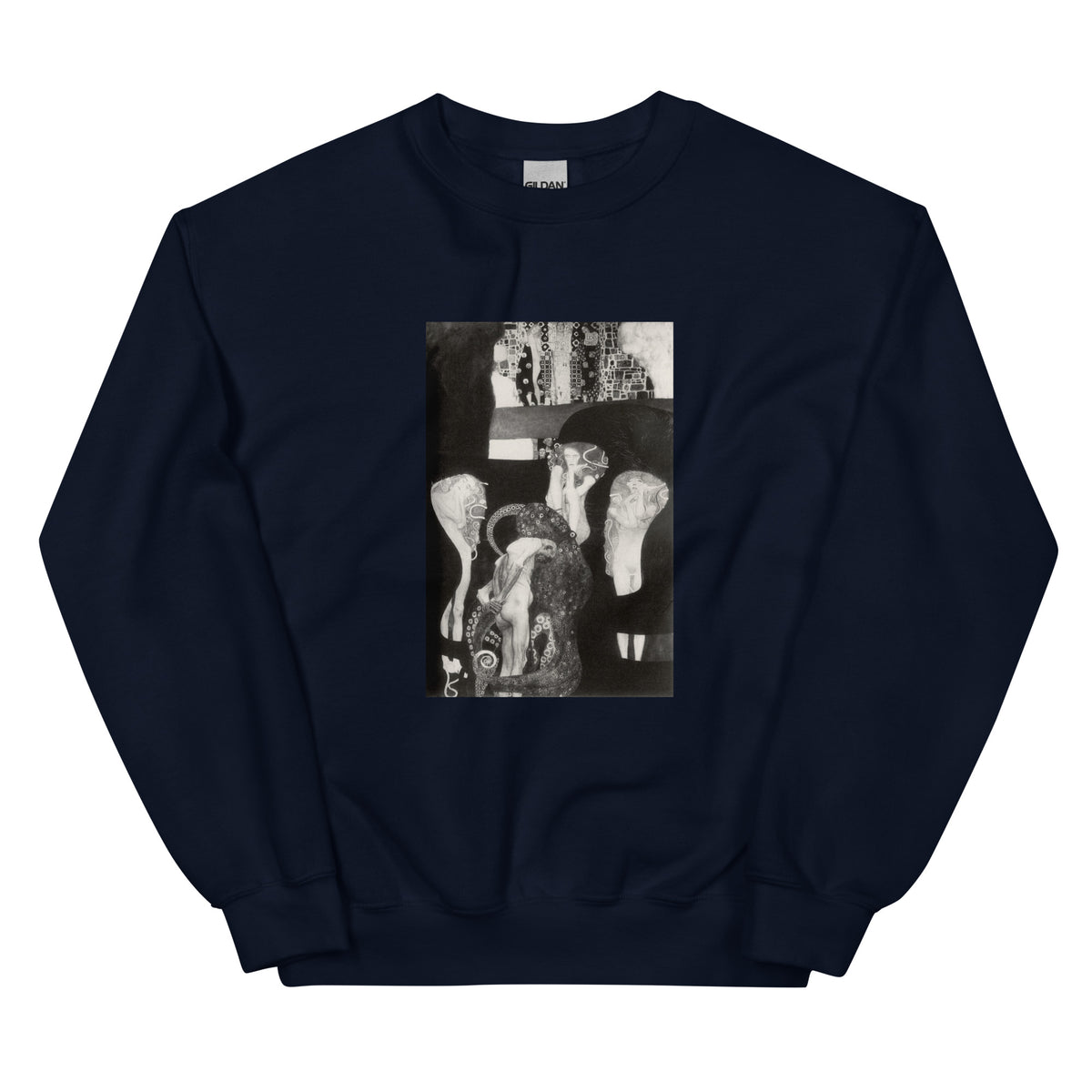 Navy Sweater Gustav Klimt Jurisprudence Famous Painting Essential