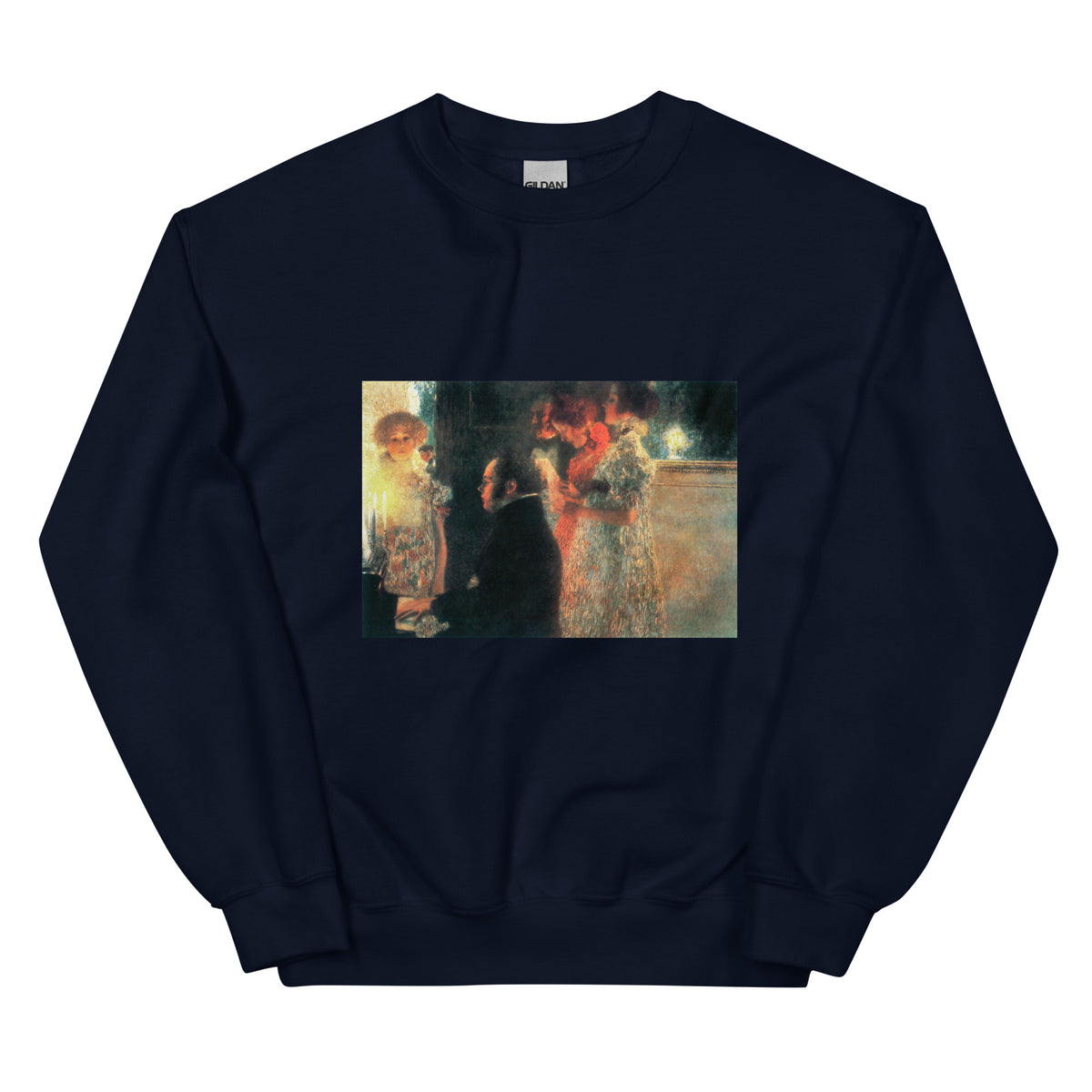 Navy Sweater Gustav Klimt Schubert At The Piano II Famous Painting Essential