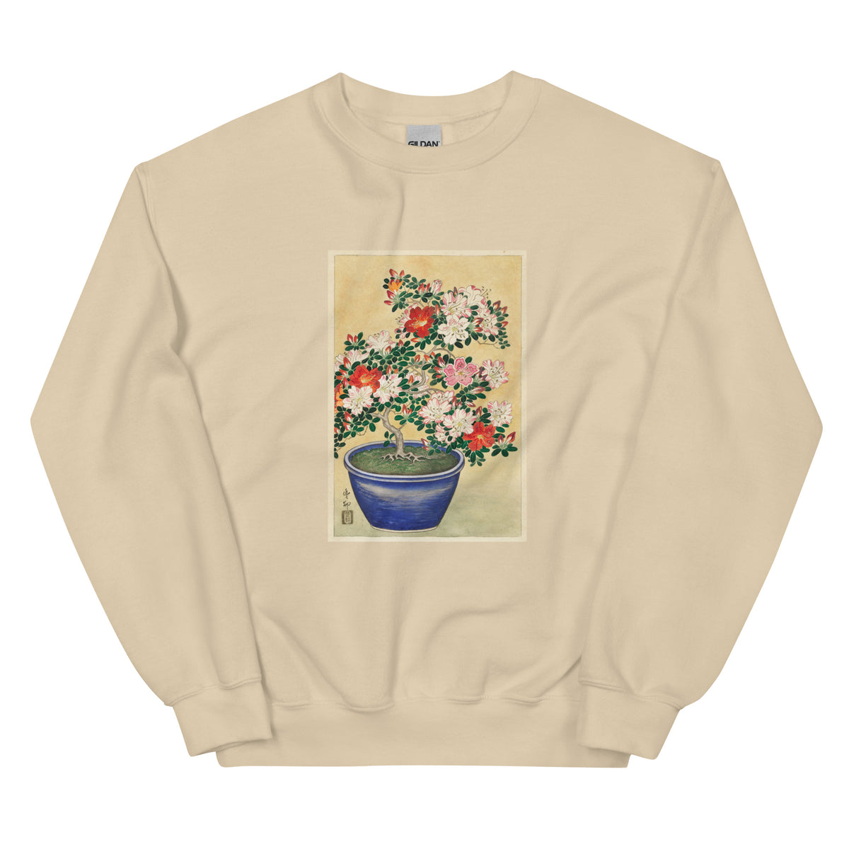 Sand Sweater Blooming Azalea In Blue Pot - Ohara Koson 1920 Essential