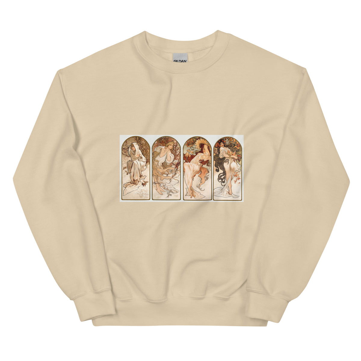 Sand Sweater Alphonse Maria Mucha S The Seasons Famous Art Nouveau Artwork Essential