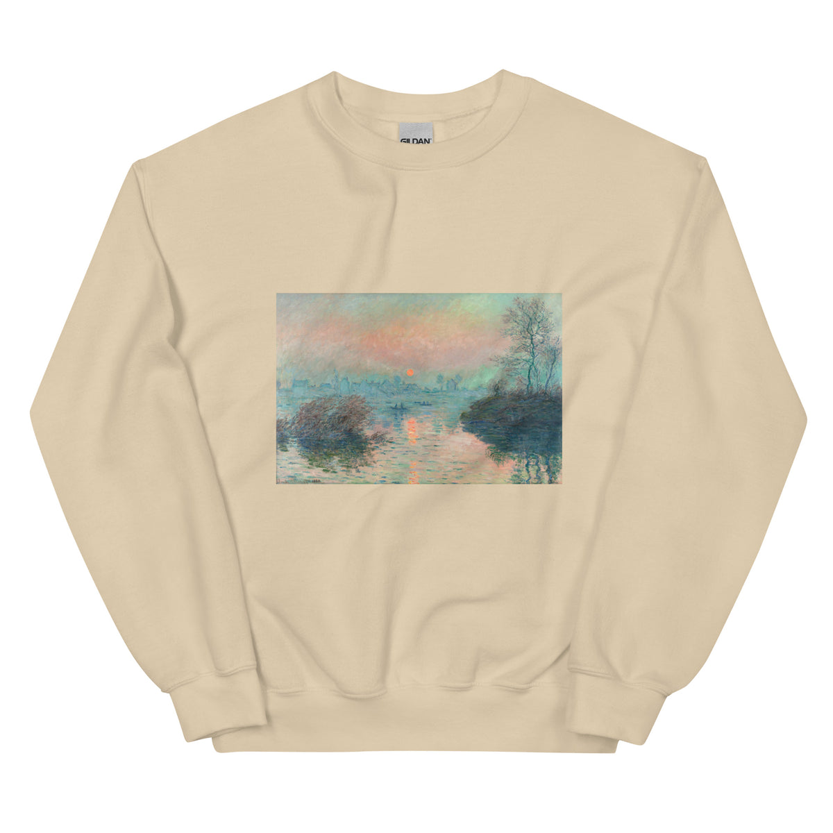 Sand Sweater Sun Setting On The Seine At Lavacourt Claude Monet High Resolution Famous Painting Essential