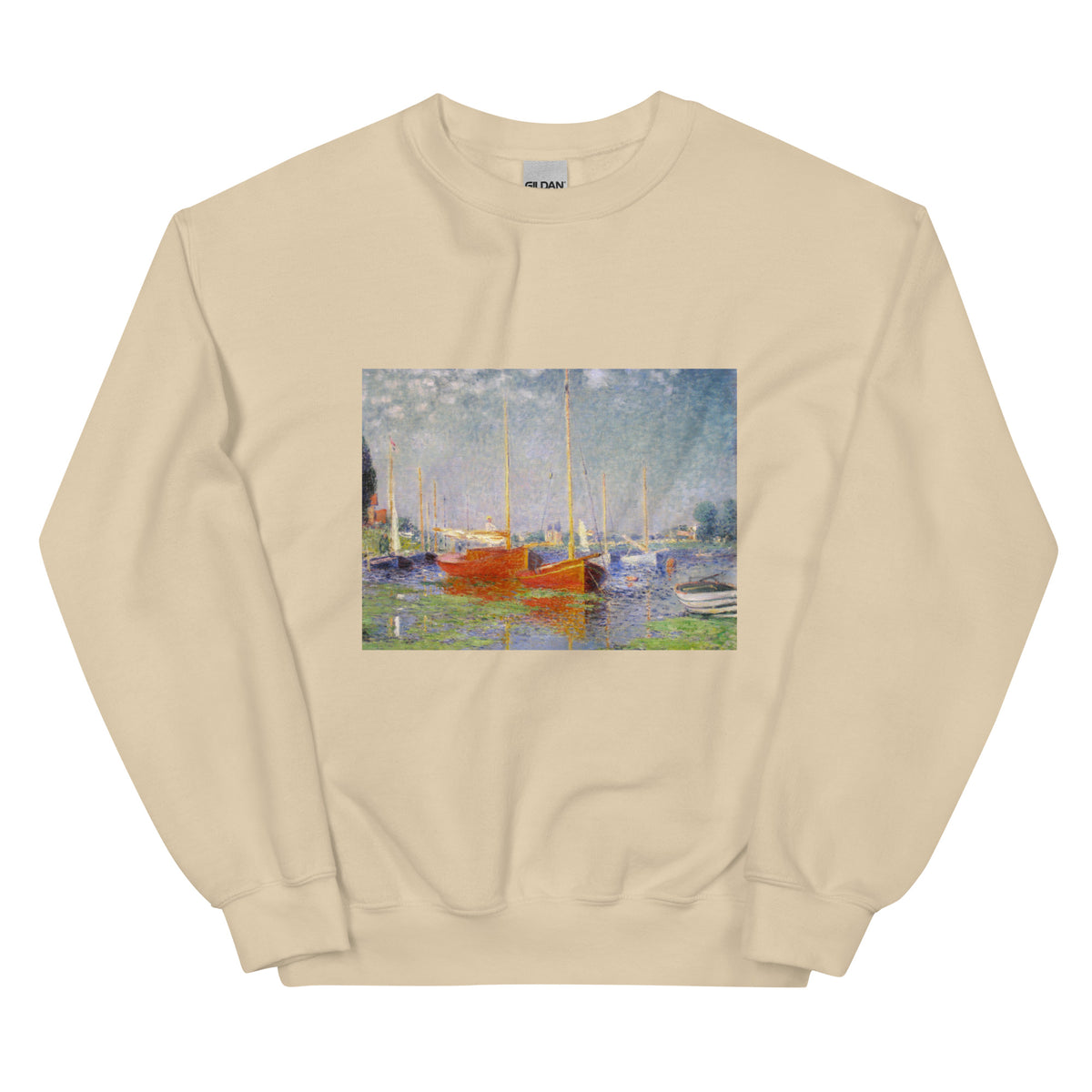 Sand Sweater Claude Monet S Red Boats At Argenteuil Famous Painting Essential