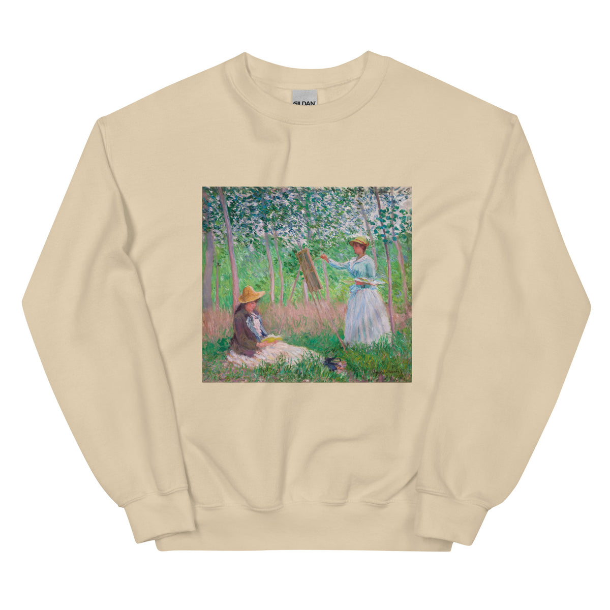 Sand Sweater In The Woods At Giverny Blanche Hoschede At Her Easel With Suzanne Hoschede Reading Essential