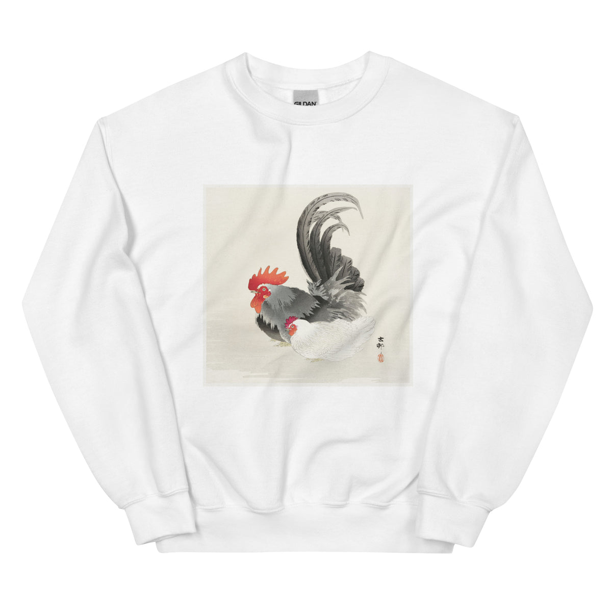 White Sweater Chicken And Cock - Ohara Koson 1900 Essential