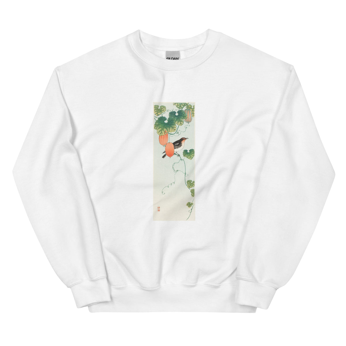 White Sweater Songbird In Cucumber Plant - Ohara Koson 1925 Essential