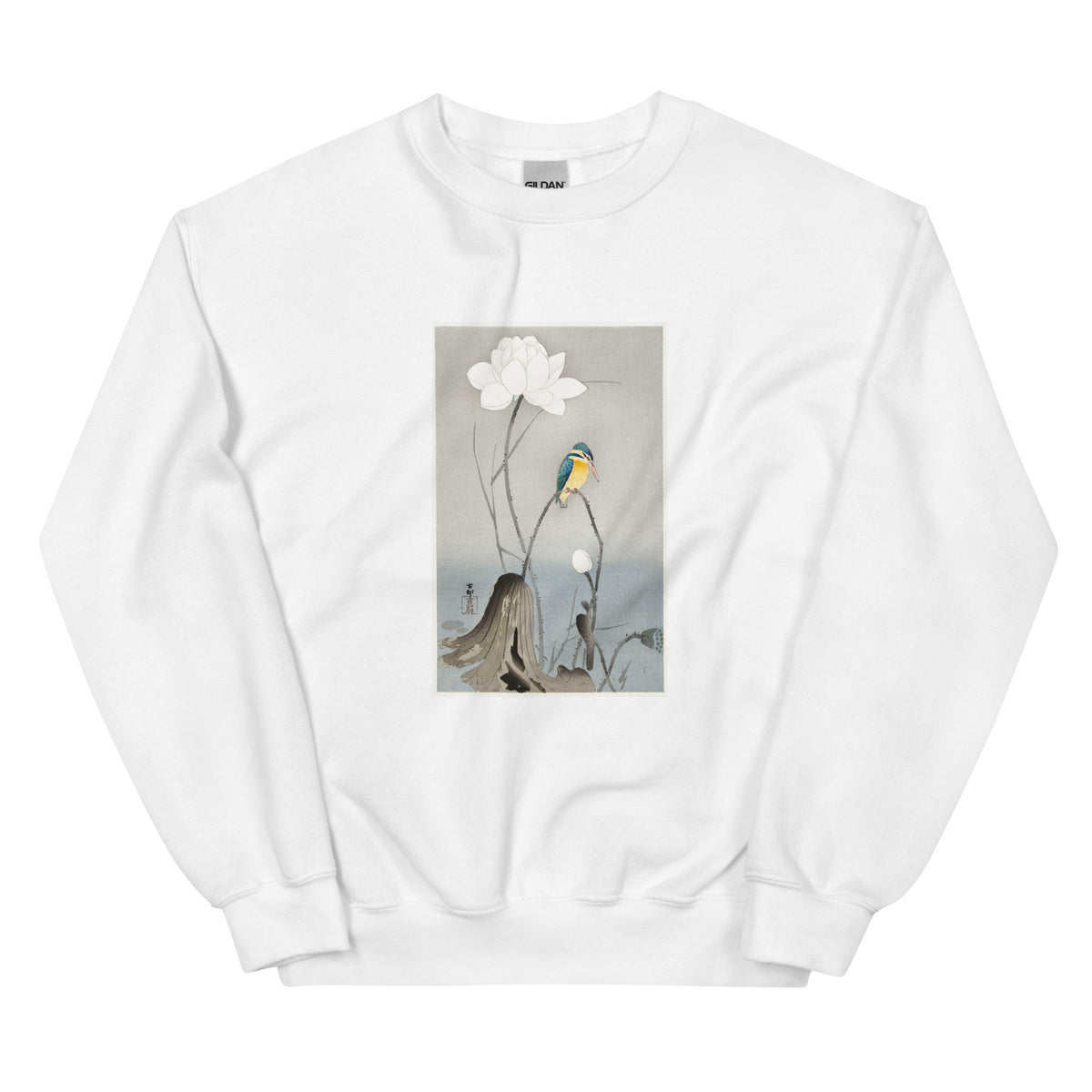 White Sweater Kingfisher With Lotus Flower - Ohara Koson 1900 Essential