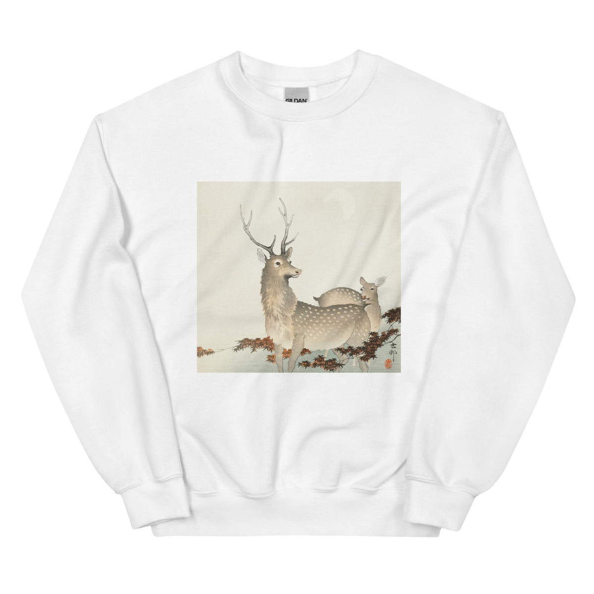 White Sweater Couple Of Deers - Ohara Koson 1900 Essential