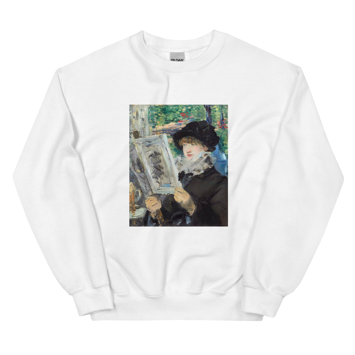 White Sweater Woman Reading Painting In High Resolution Essential