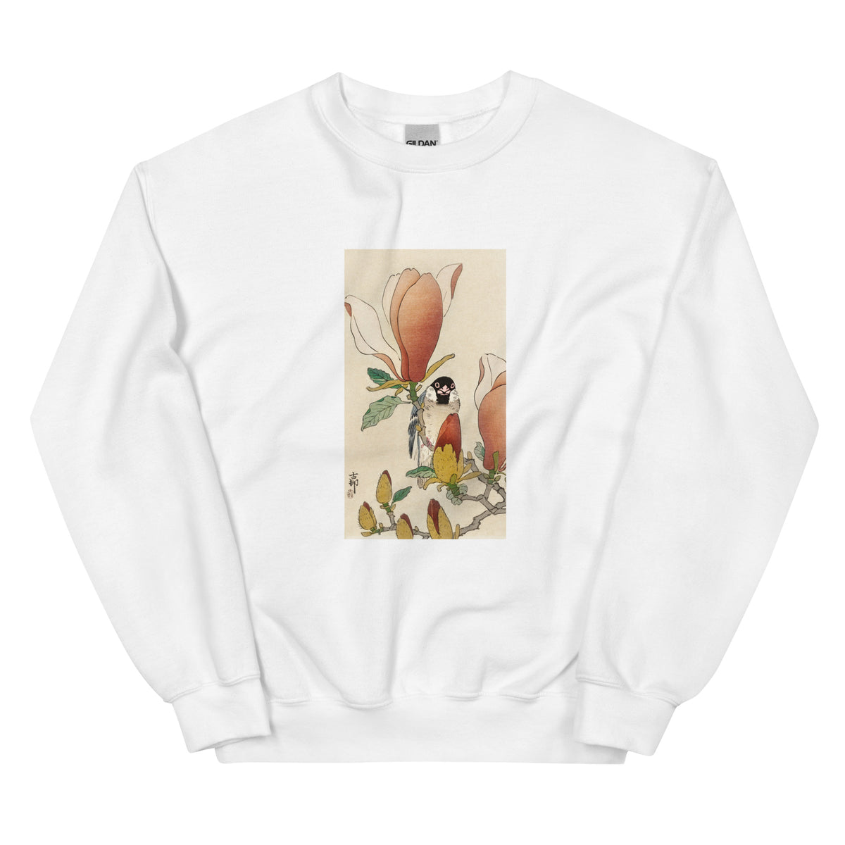 White Sweater Sparrow On Blooming Magnolia Branch - Ohara Koson 1900 Essential