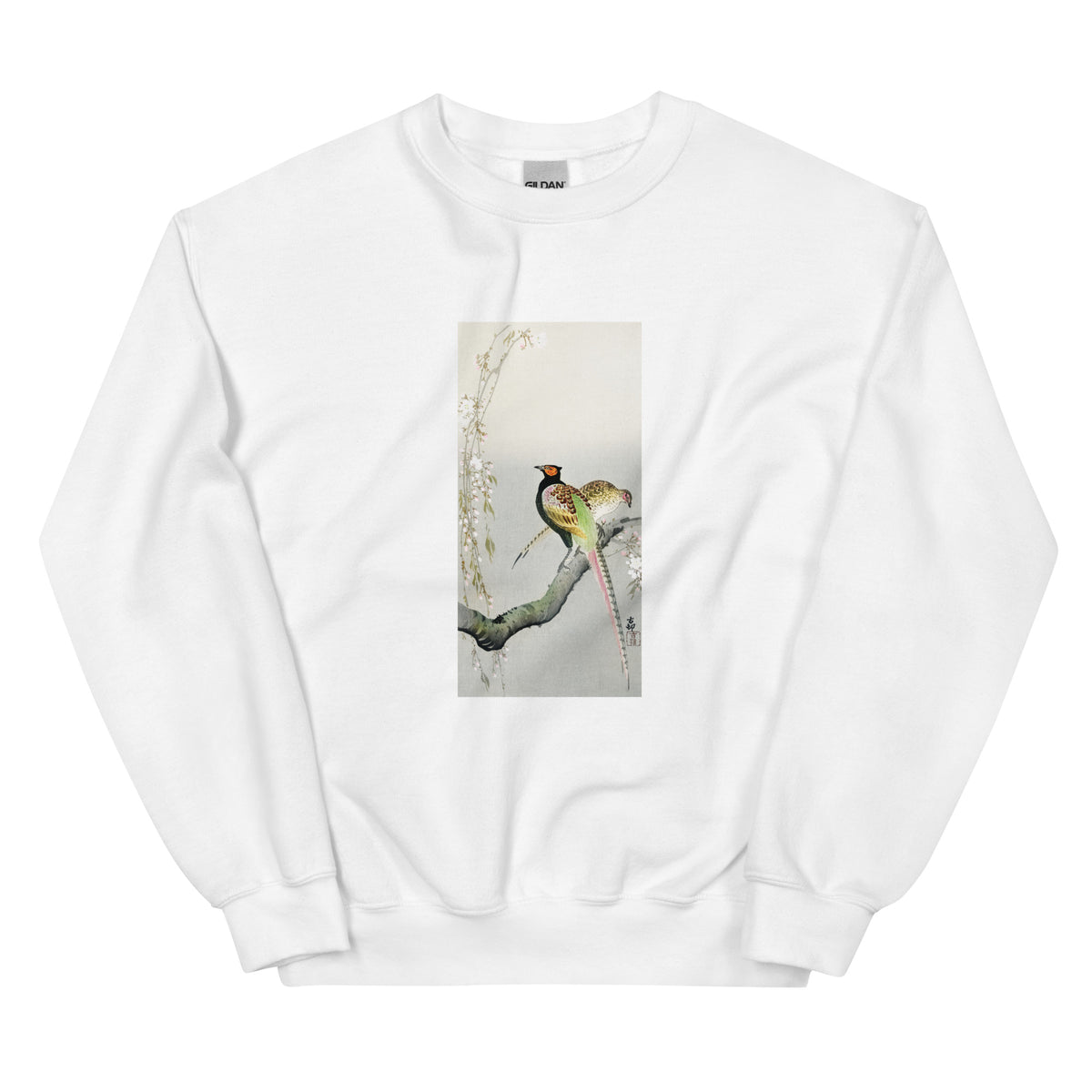 White Sweater Couple Pheasants And Cherry Blossom - Ohara Koson 1900 Essential