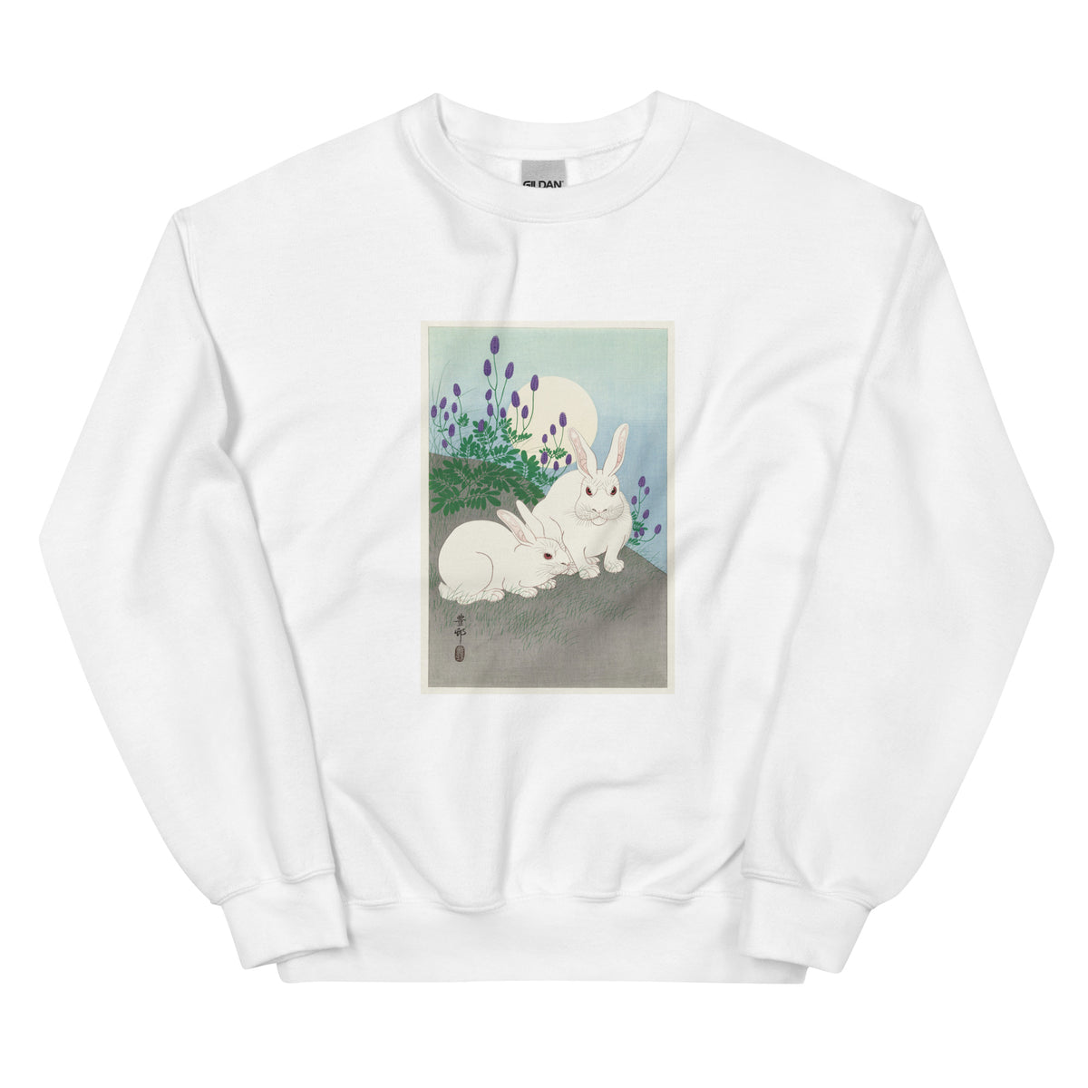 White Sweater Rabbits At Full Moon - Ohara Koson 1920 Essential
