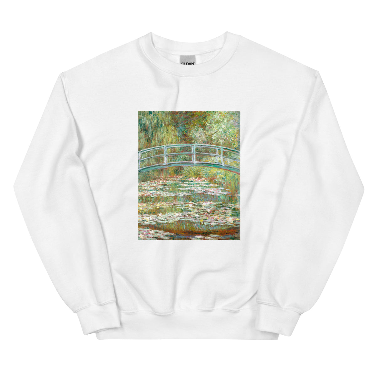 White Sweater Bridge Over A Pond Of Water Lilies Essential