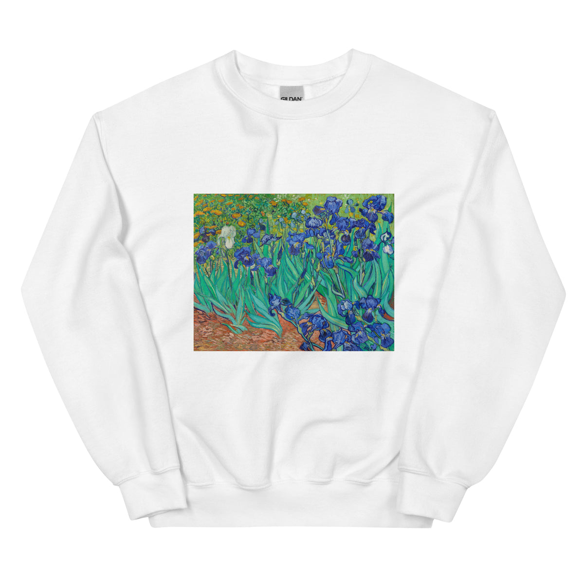 White Sweater Vincent Van Gogh S Irises Famous Painting Essential
