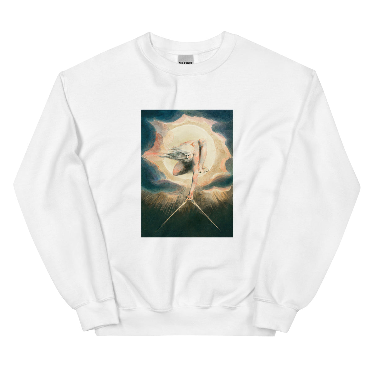 White Sweater Ancient Of Days Setting A Compass To The Earth Illustration - William Blake 1794 Essential