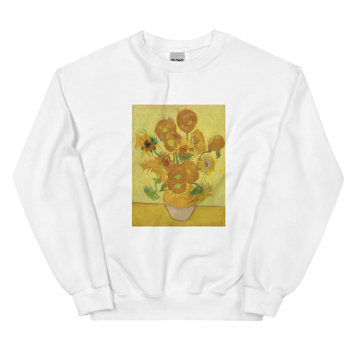 White Sweater Vincent Van Gogh S Sunflowers Famous Painting Essential