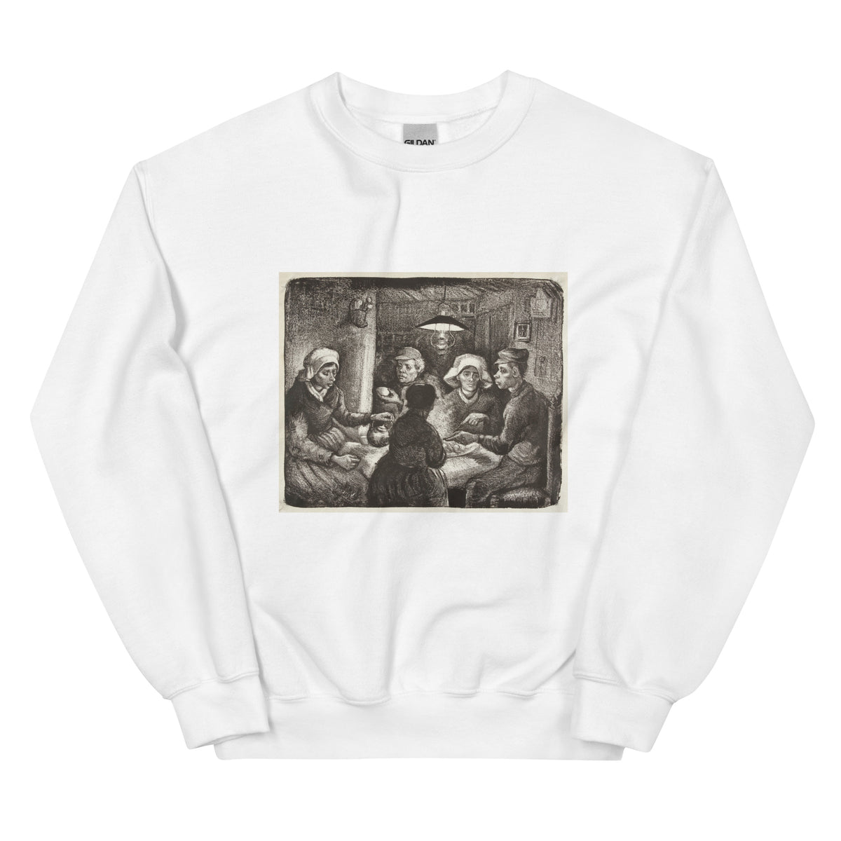 White Sweater Composition Lithograph Of The Potato Eaters De Aardappeleters 1885 Essential