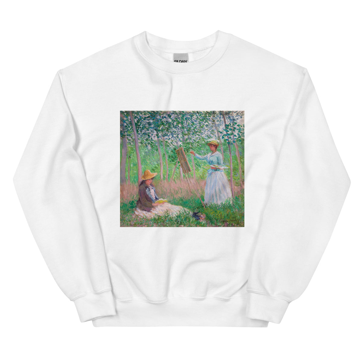 White Sweater In The Woods At Giverny Blanche Hoschede At Her Easel With Suzanne Hoschede Reading Essential