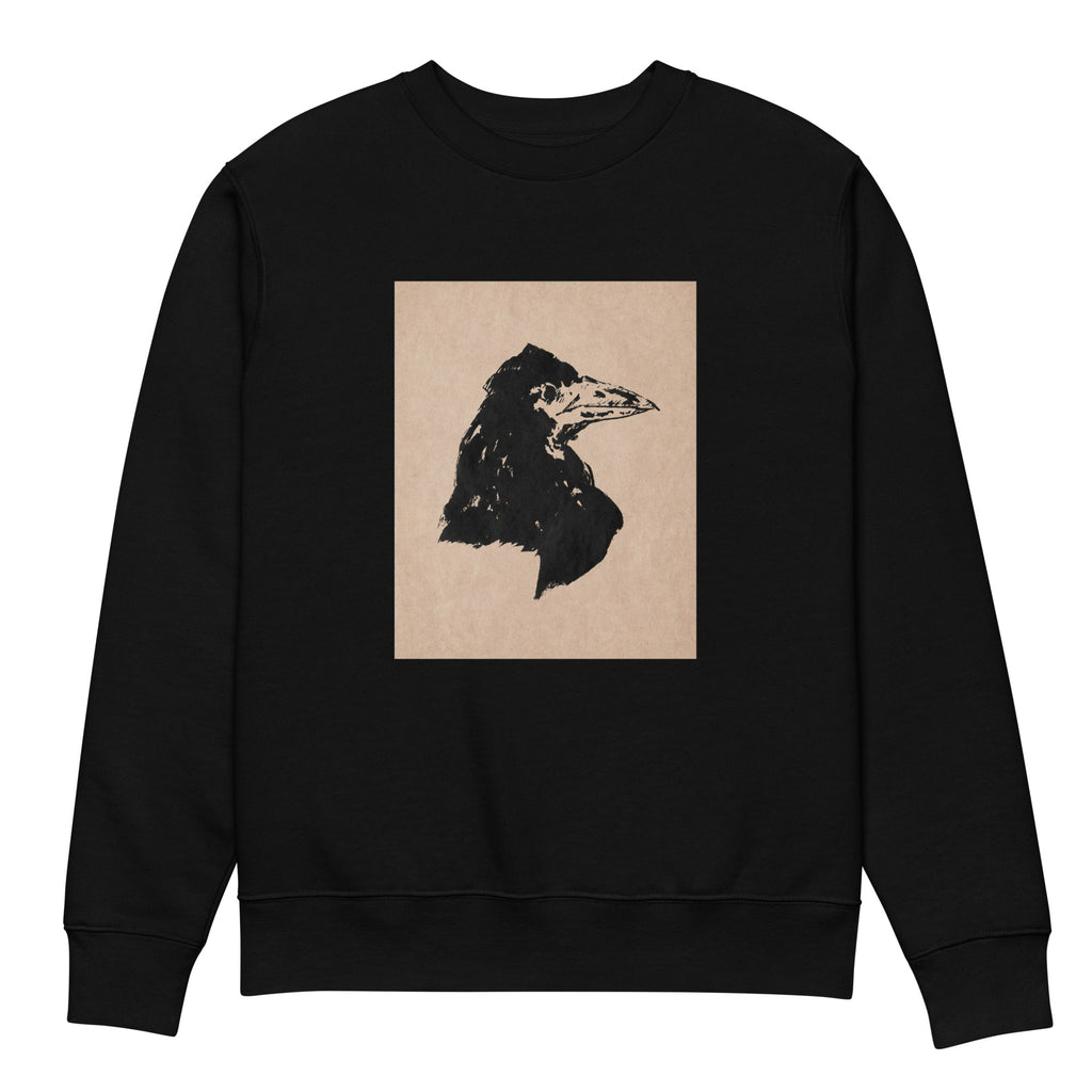 Black Sweater Raven Head Print In High Resolution Premium