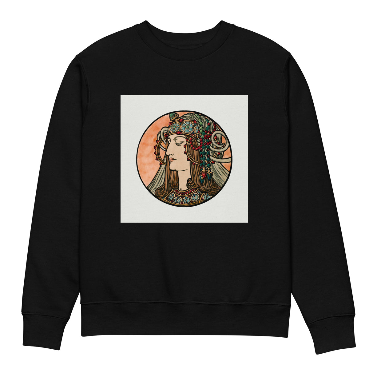 Black Sweater Stained Glass Fouquet Mucha VI Premium